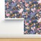 Maximalist Tea Party Whimsical Chintz Pink Purple Mustard Swans And Flamingos Custom Removable Wallpaper by Spoonflower Peel & Stick Wallpaper 2FT Wide
